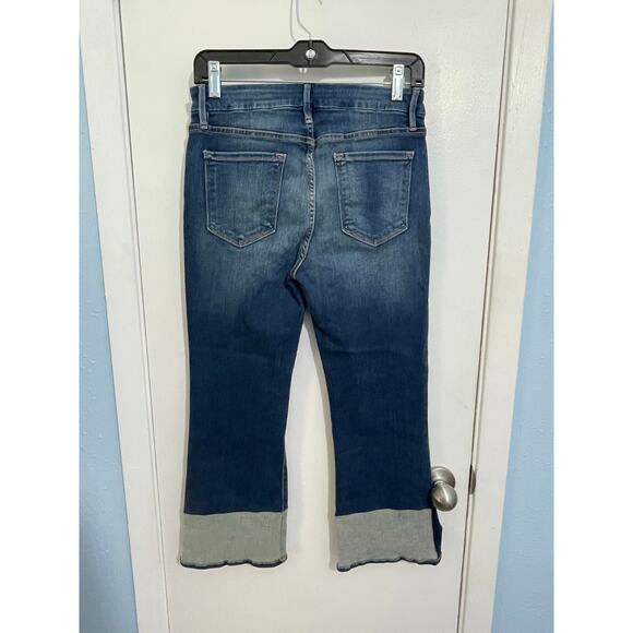 Frame Jeans Size 29 Crop Mini Boot High Rise Cuffed Hem Festival Hippie Summer - Picture 6 of 10